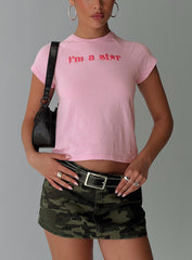 I'm A Star Graphic Top Pink