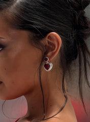 Blanchette Earrings Silver / Red