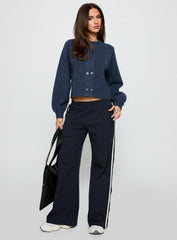 Kammi Button Up Cardigan Navy
