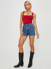 Tropicana Denim Shorts Mid Wash Petite