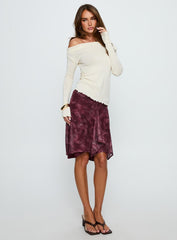 Monna Wide Neck Long Sleeve Top Cream