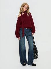 Kellsie High Rise Wide Leg Jeans Dark Blue Wash