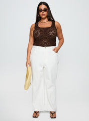 Fawcett High Rise Straight Leg Jeans White Curve