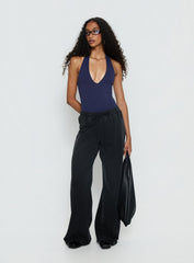 Someone New Halter Bodysuit Navy