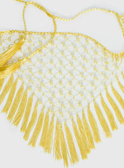 Lynnsey Beaded Tassel Wrap Belt Butter