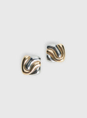 Heavenly Dream Square Earrings Gold / Silver