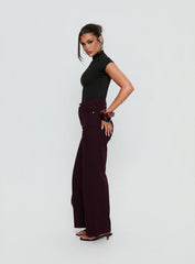 Nicolo High Rise Straight Leg Jeans Currant