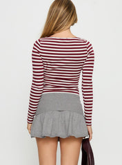 Karmia Knit Foldover Mini Skirt Grey