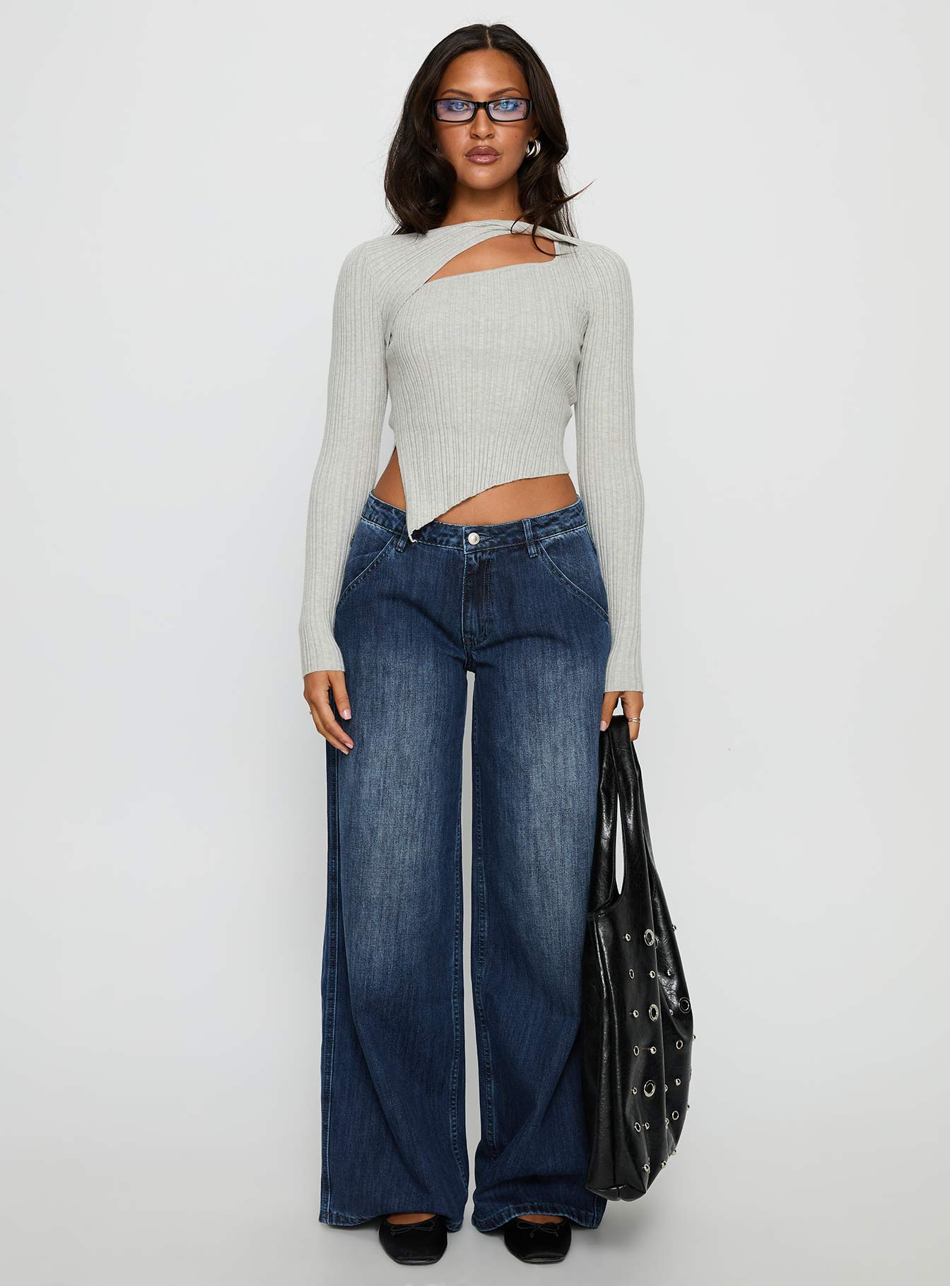 Ellara Long Sleeve Top Grey