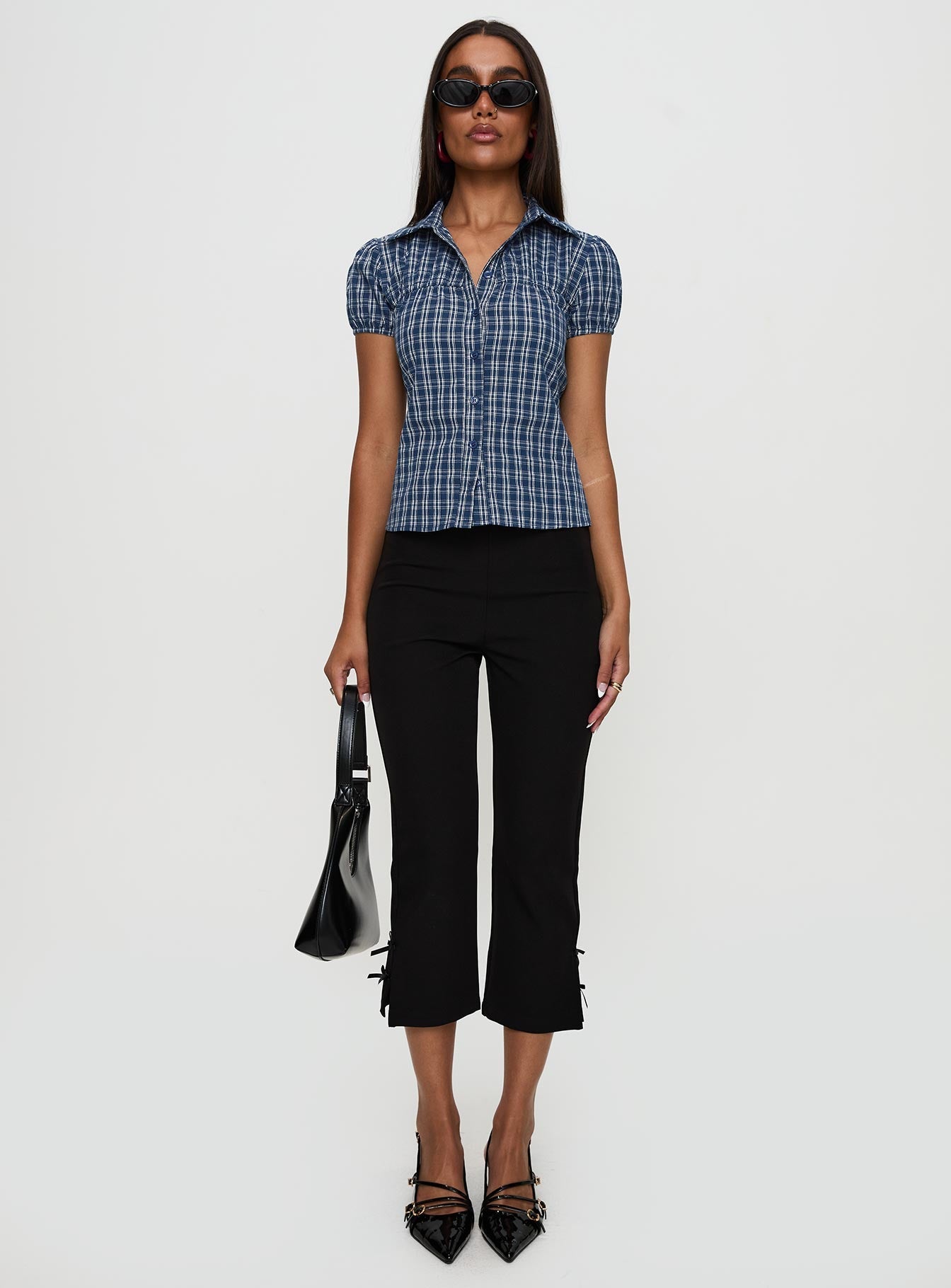 Separate Scenes Button Up Top Blue Check