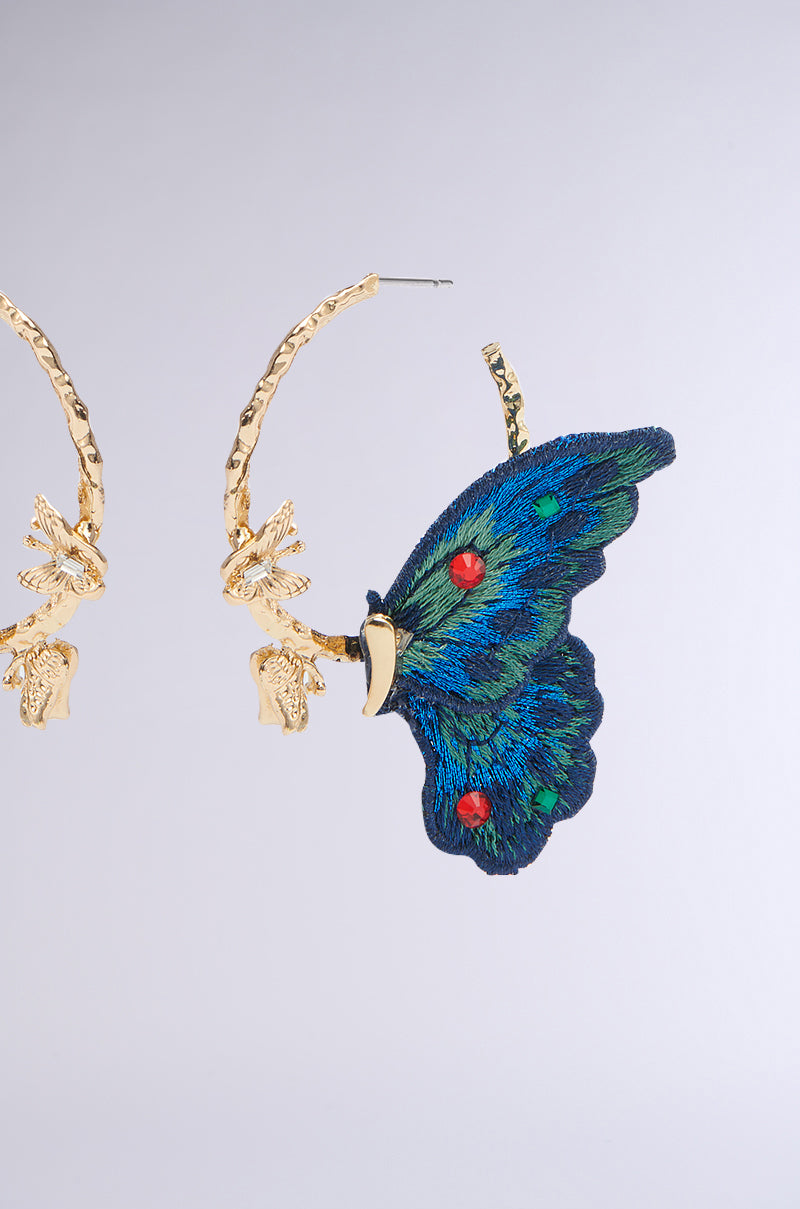 SO FLY BUTTERFLY HOOP EARRING