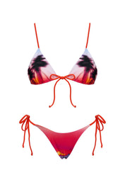 Floria Tie Side Bikini Bottom Sunset Palm