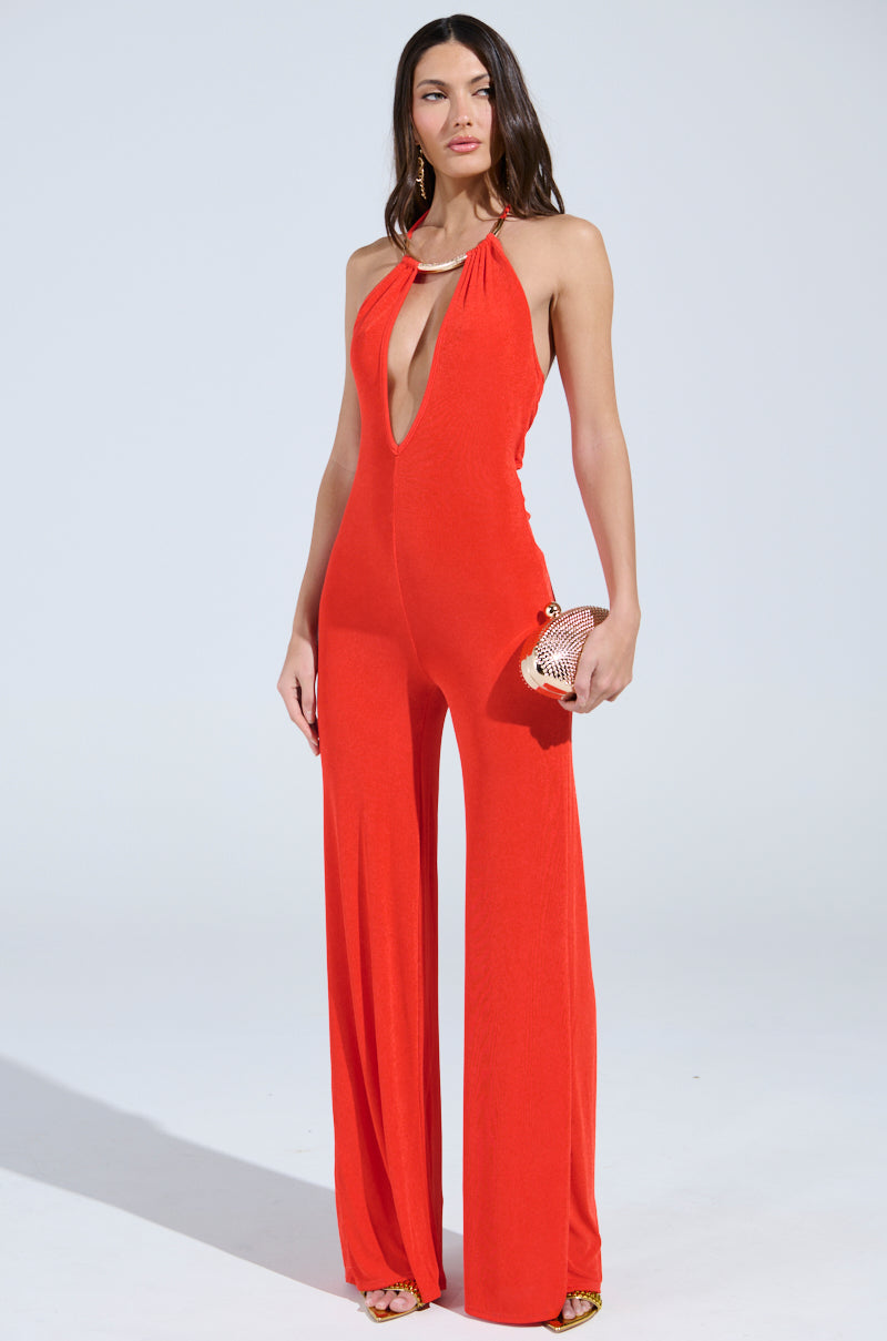 BACK IN TIME JUMPSUIT WITH RUCHING