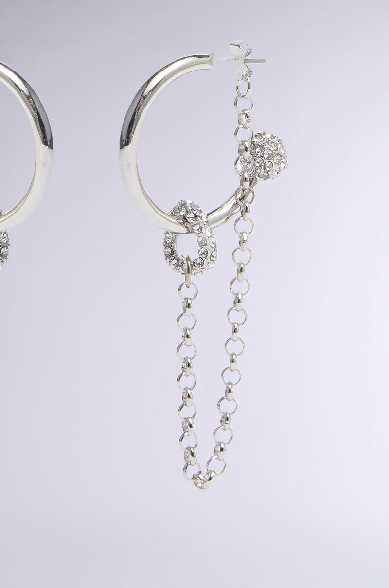 BALL AND CHAIN HOOP EARRING