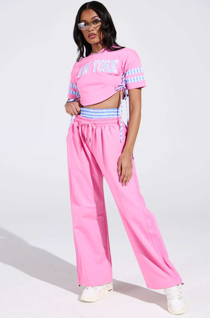 NEW YORK GINGHAM CROP TOP