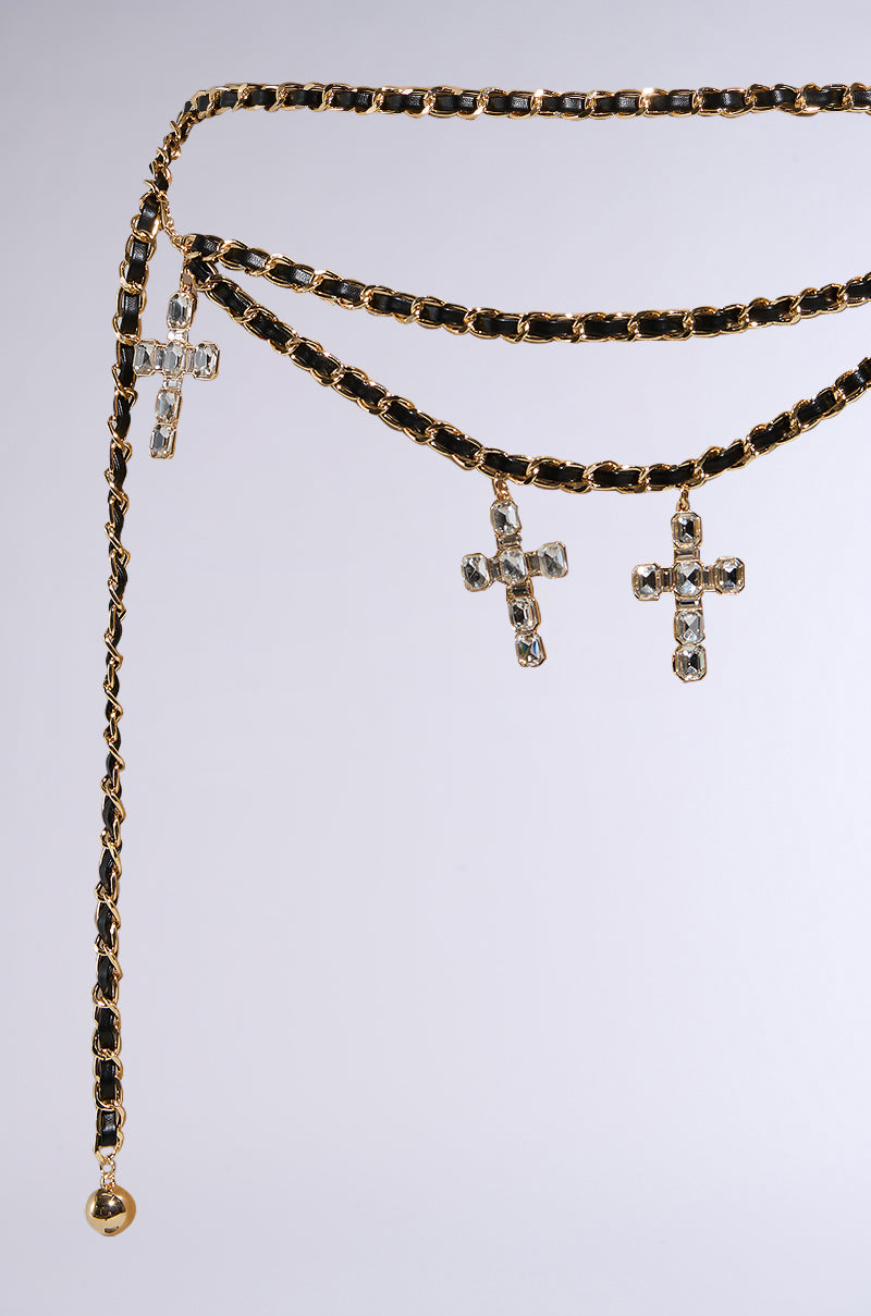 CROSS MY HEART CHAIN BELT